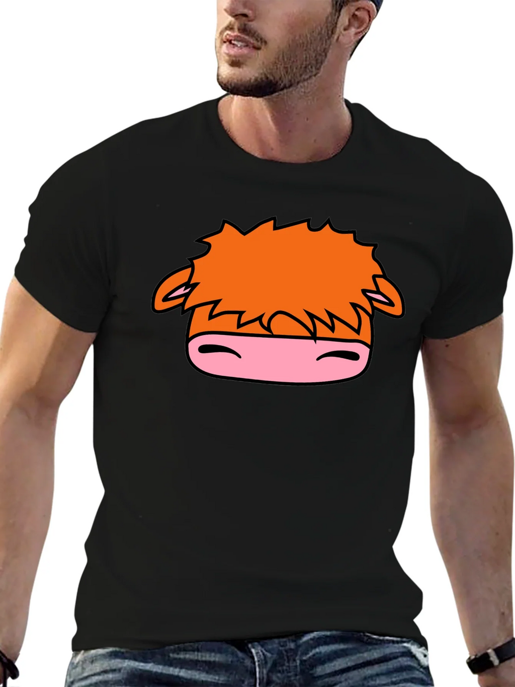 Cartoon Horse Graphic Black T-Shirt product image 6