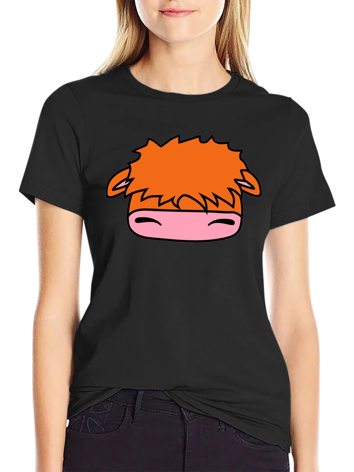 Cartoon Horse Graphic Black T-Shirt product image 2