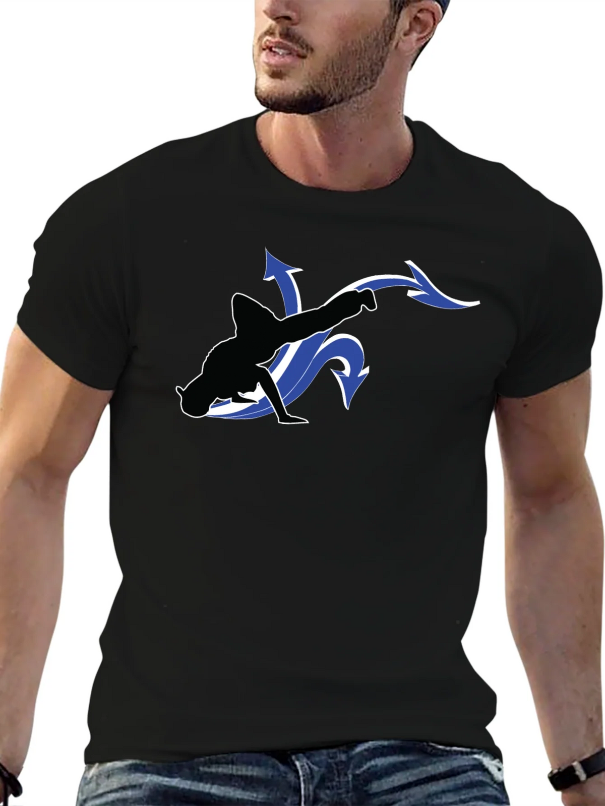 Cool Black T-Shirt with Dancer Graphic product image 6