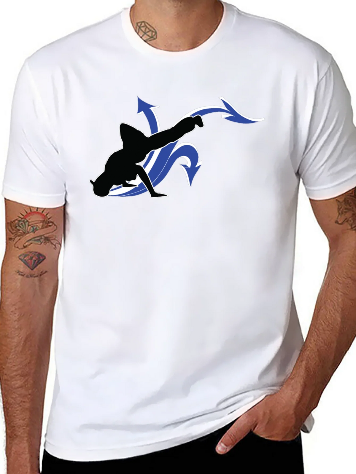 Cool Black T-Shirt with Dancer Graphic product image 7
