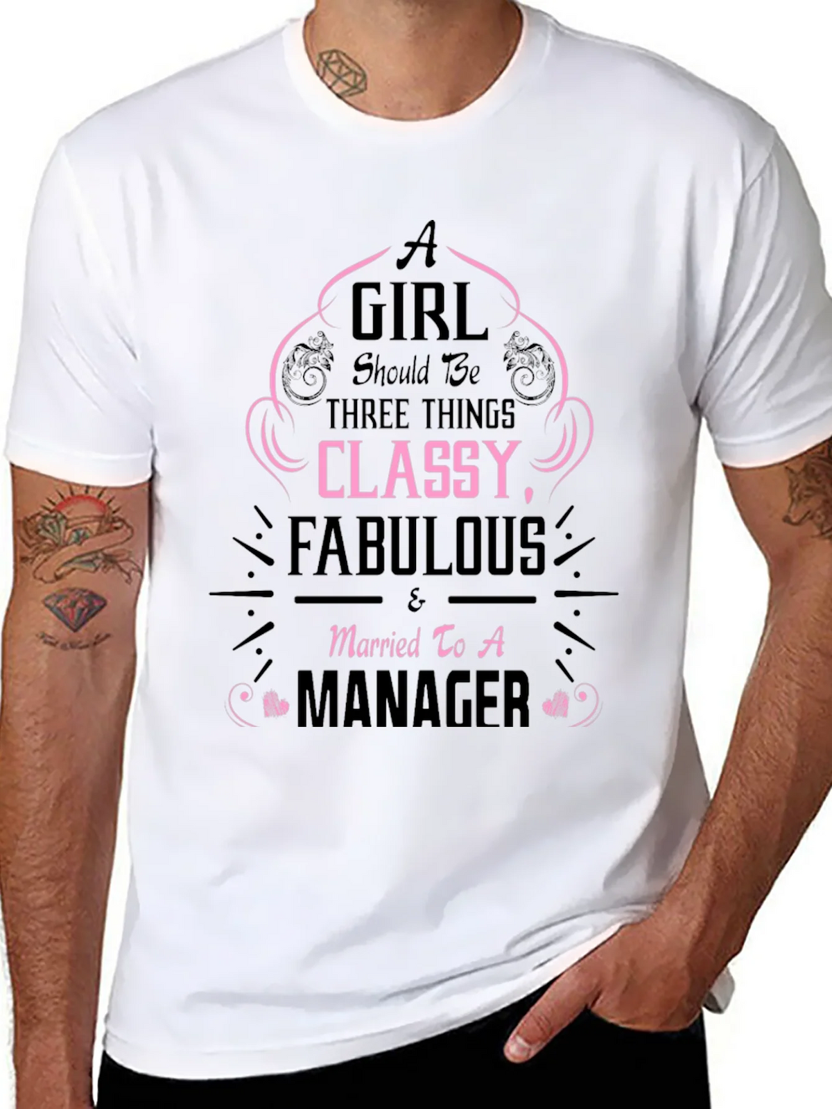 Classy & Fabulous Managers Wife T-Shirt product image 7