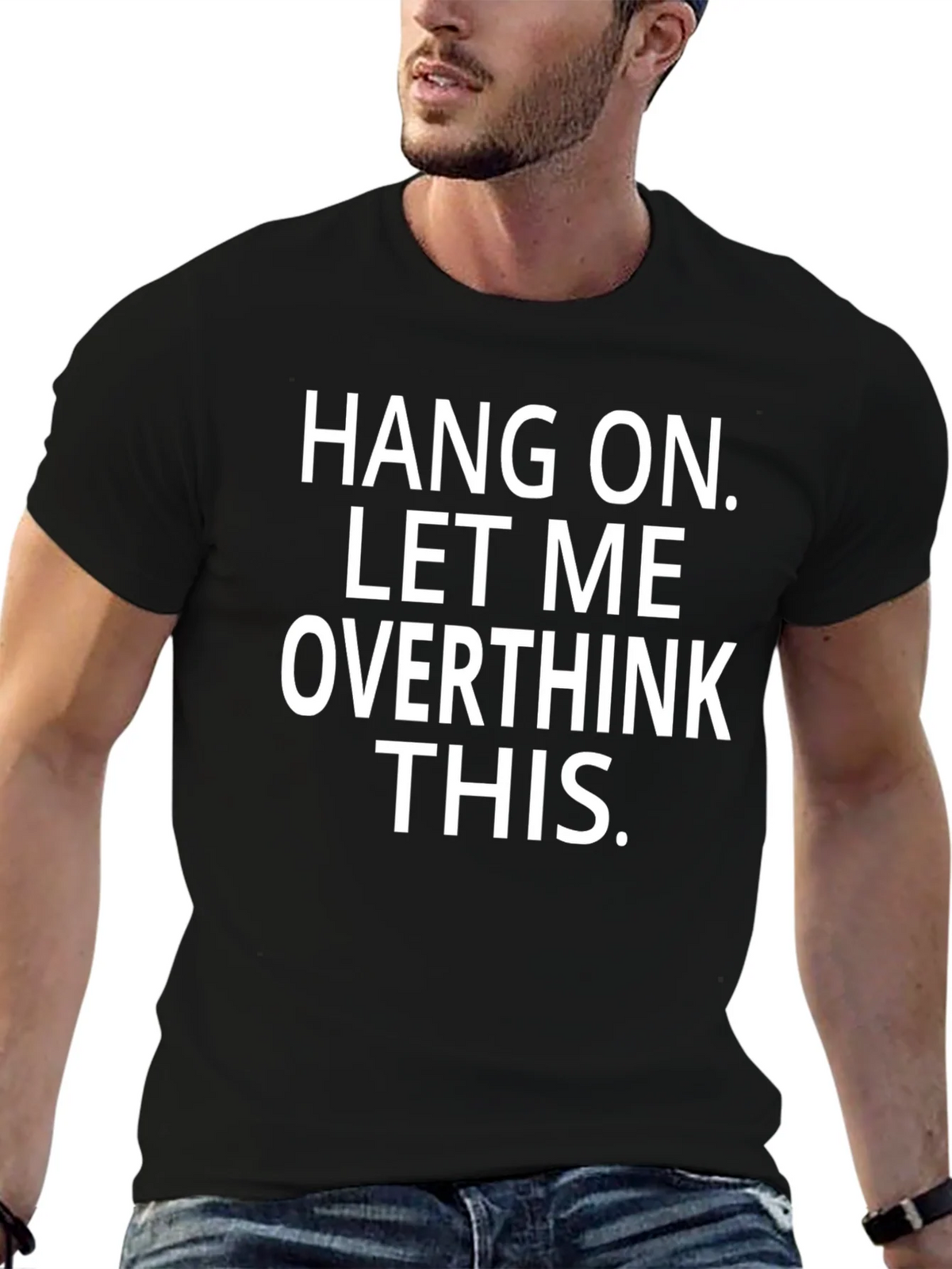 Overthink Black Crew Neck Graphic Tee product image 6