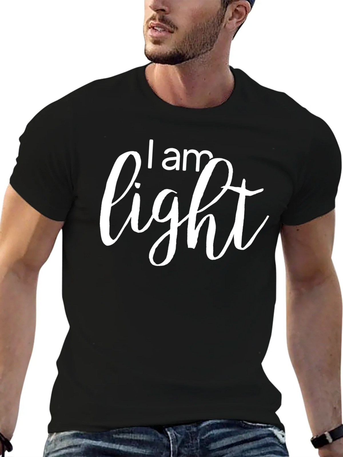 I am Light Black Graphic T-Shirt product image 6