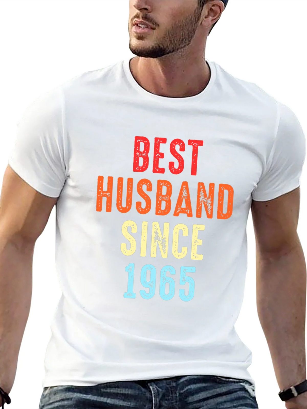 Best Husband Since 1965 T-Shirt Retro Gift for Men product image 1