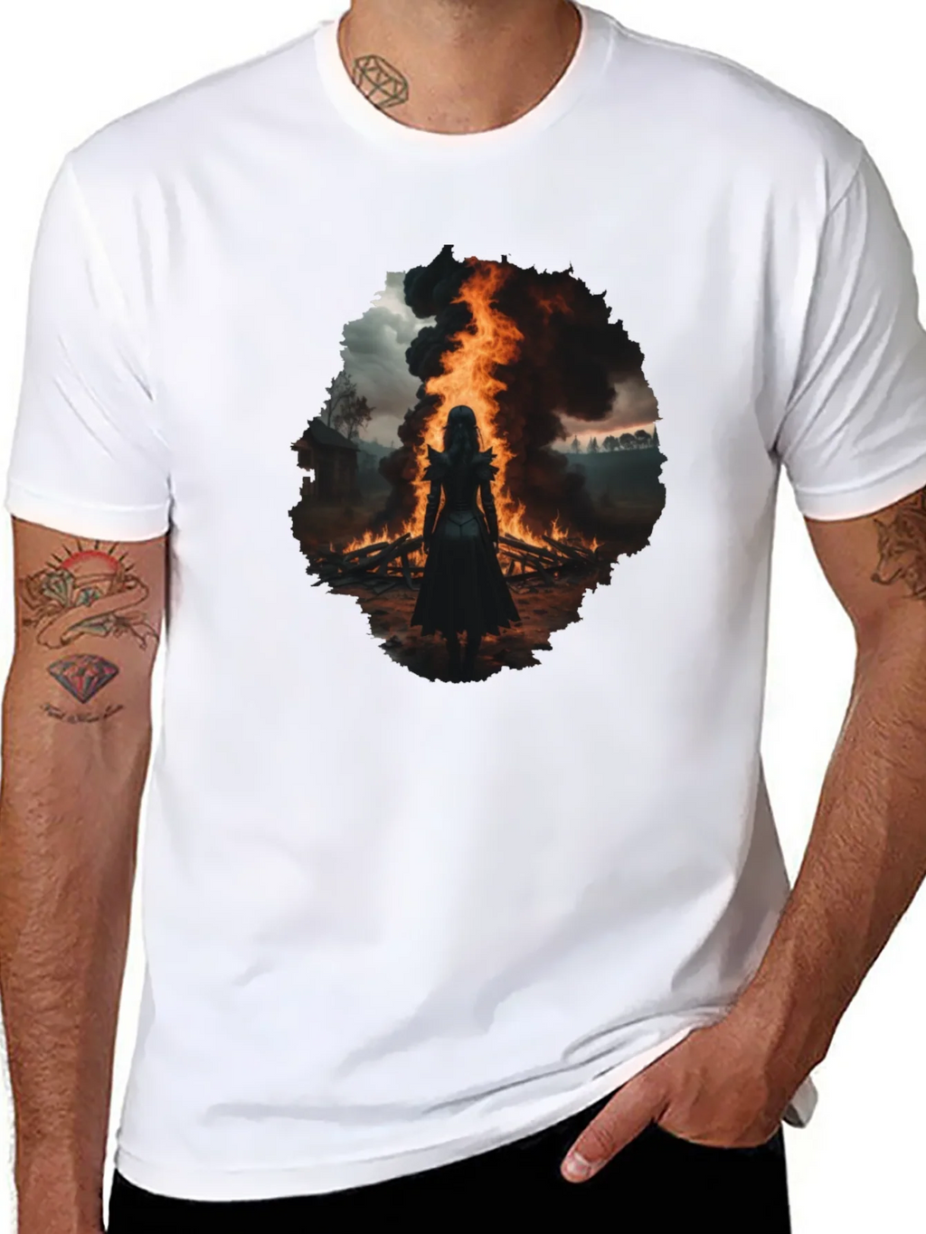 Mystic Fire Black T-Shirt - Dark Fantasy Tee product image 7