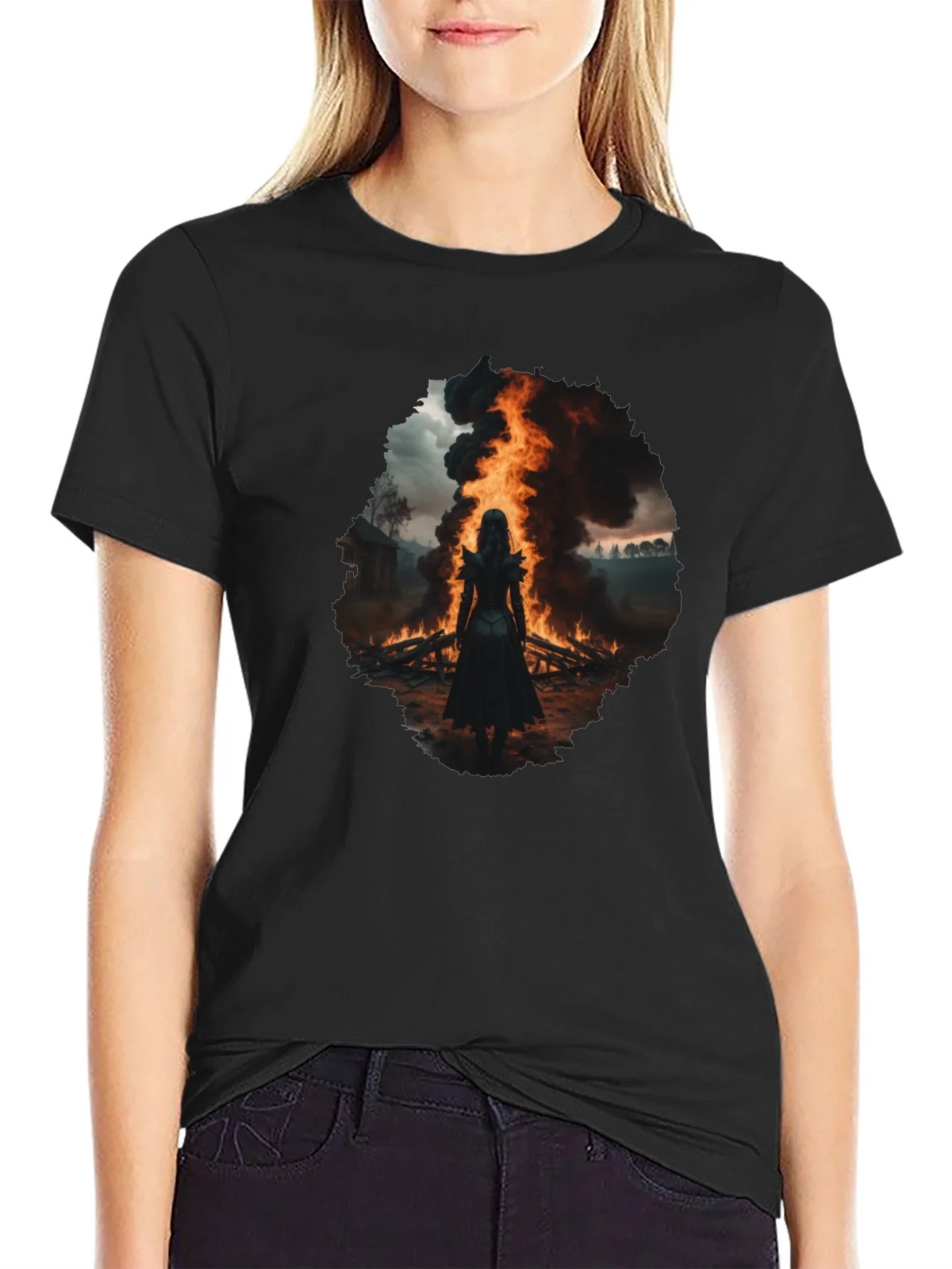 Mystic Fire Black T-Shirt - Dark Fantasy Tee product image 2