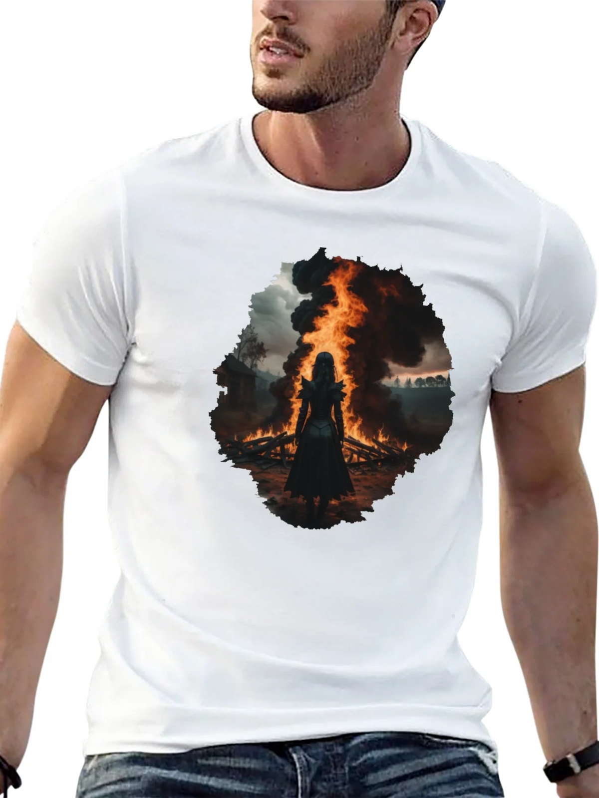 Mystic Fire Black T-Shirt - Dark Fantasy Tee product image 12