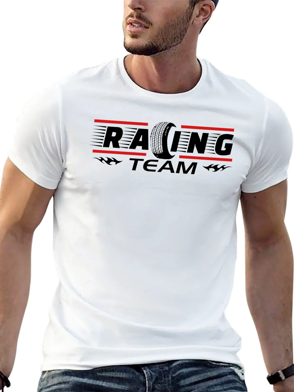 Racing Team Black Graphic T-Shirt product image 12
