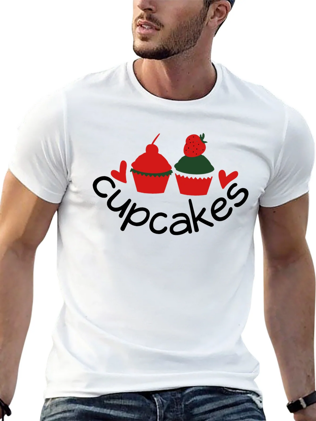 Cupcakes Graphic Tee - Black Crew Neck T-Shirt product image 12