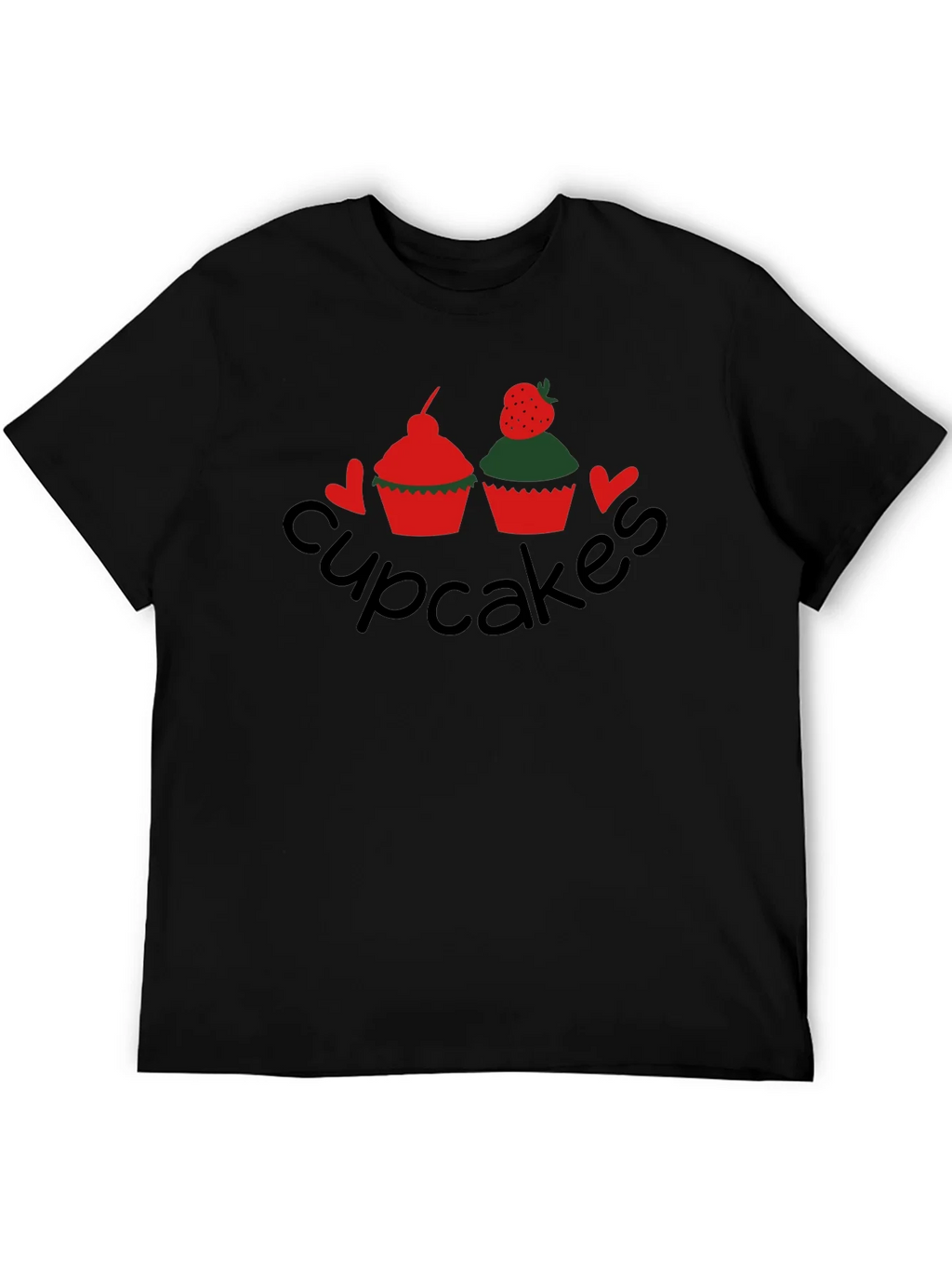 Cupcakes Graphic Tee - Black Crew Neck T-Shirt product image 5
