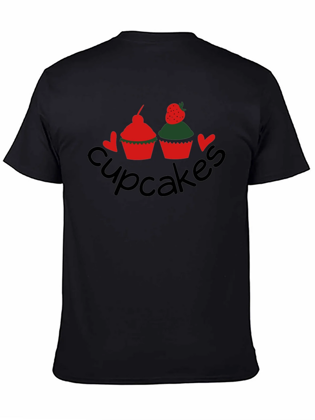 Cupcakes Graphic Tee - Black Crew Neck T-Shirt product image 4