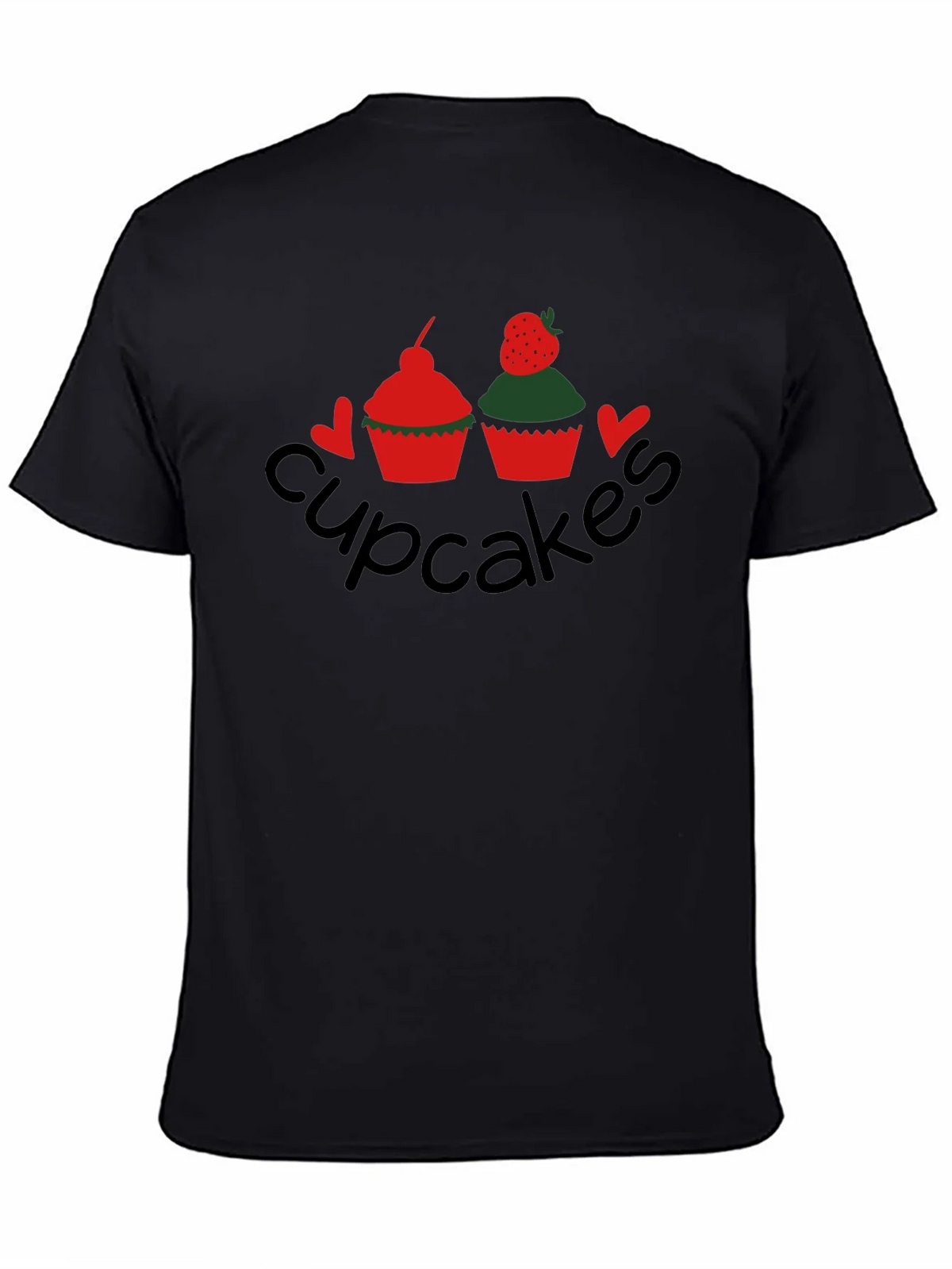 Cupcakes Graphic Tee - Black Crew Neck T-Shirt product image 4