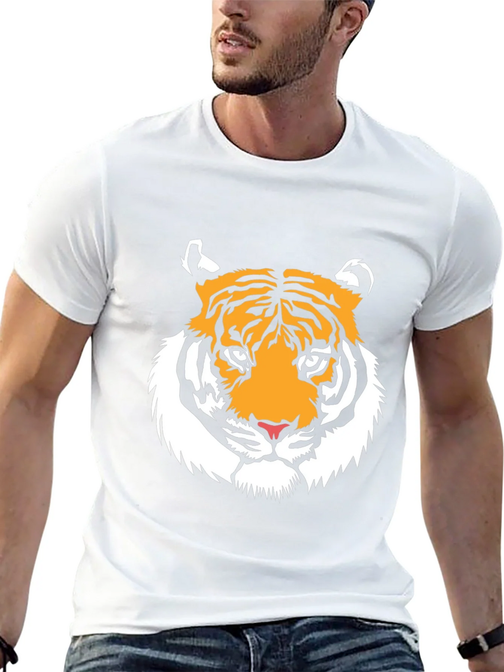 Bold Tiger Graphic Tee - Black Cotton Blend product image 2