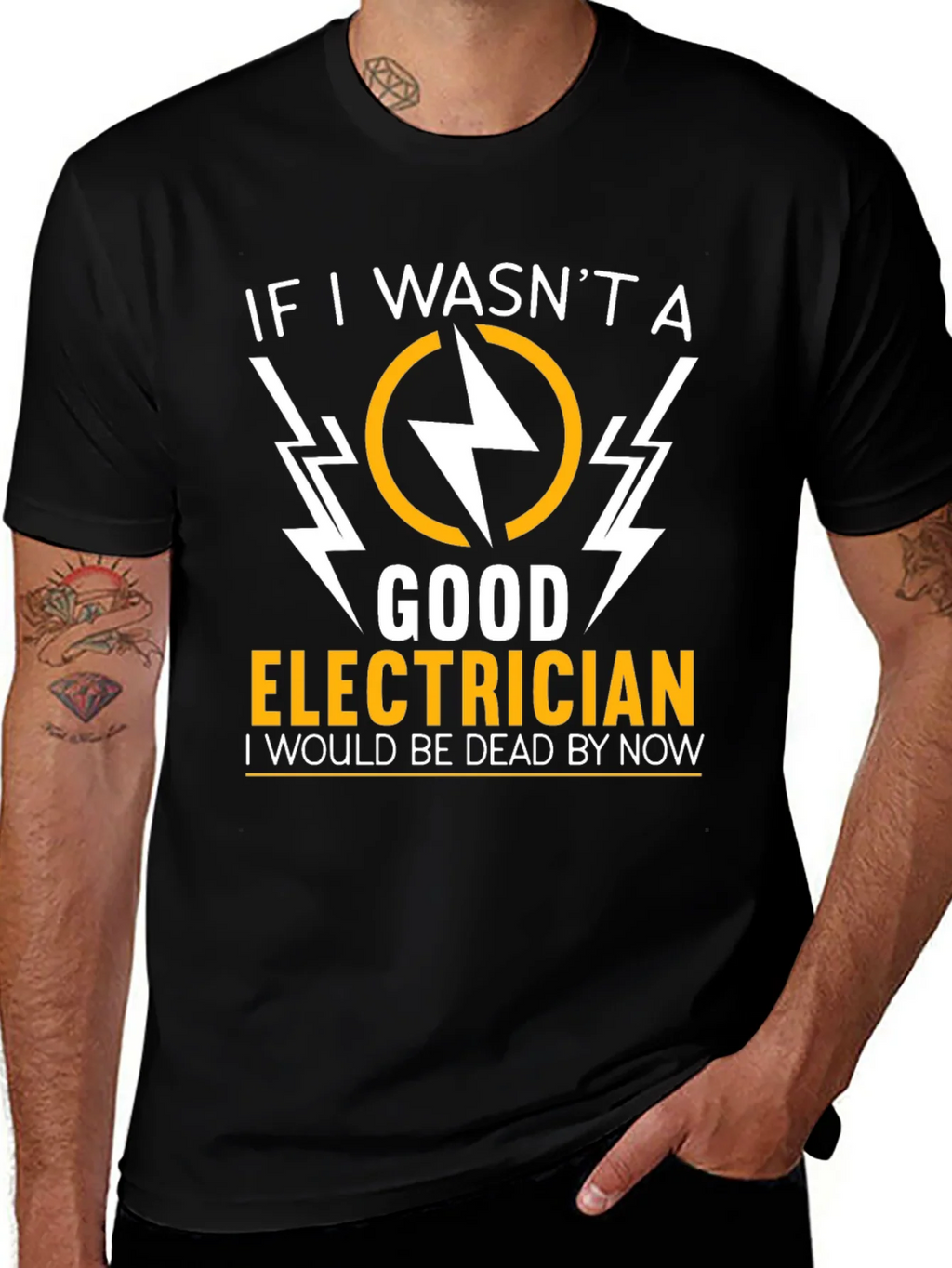 Electrician Humor Graphic T-Shirt - Black product image 1