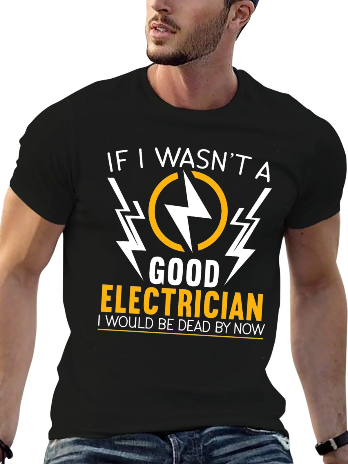 Electrician Humor Graphic T-Shirt - Black product image 6