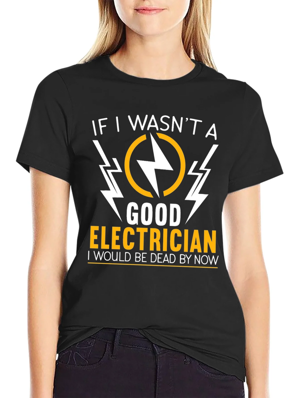 Electrician Humor Graphic T-Shirt - Black product image 2