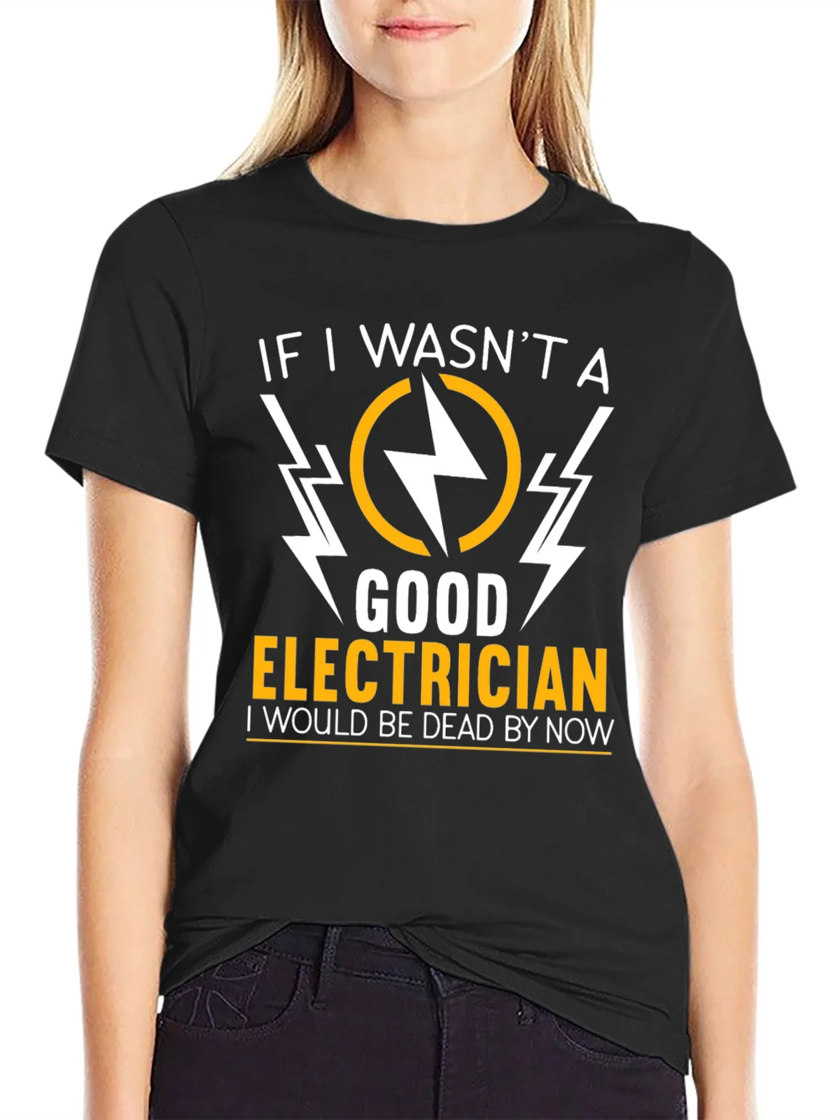 Electrician Humor Graphic T-Shirt - Black product image 2