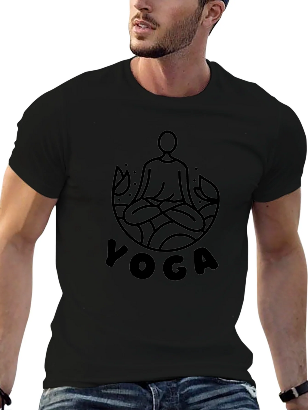 Yoga Graphic Black T-Shirt product image 6