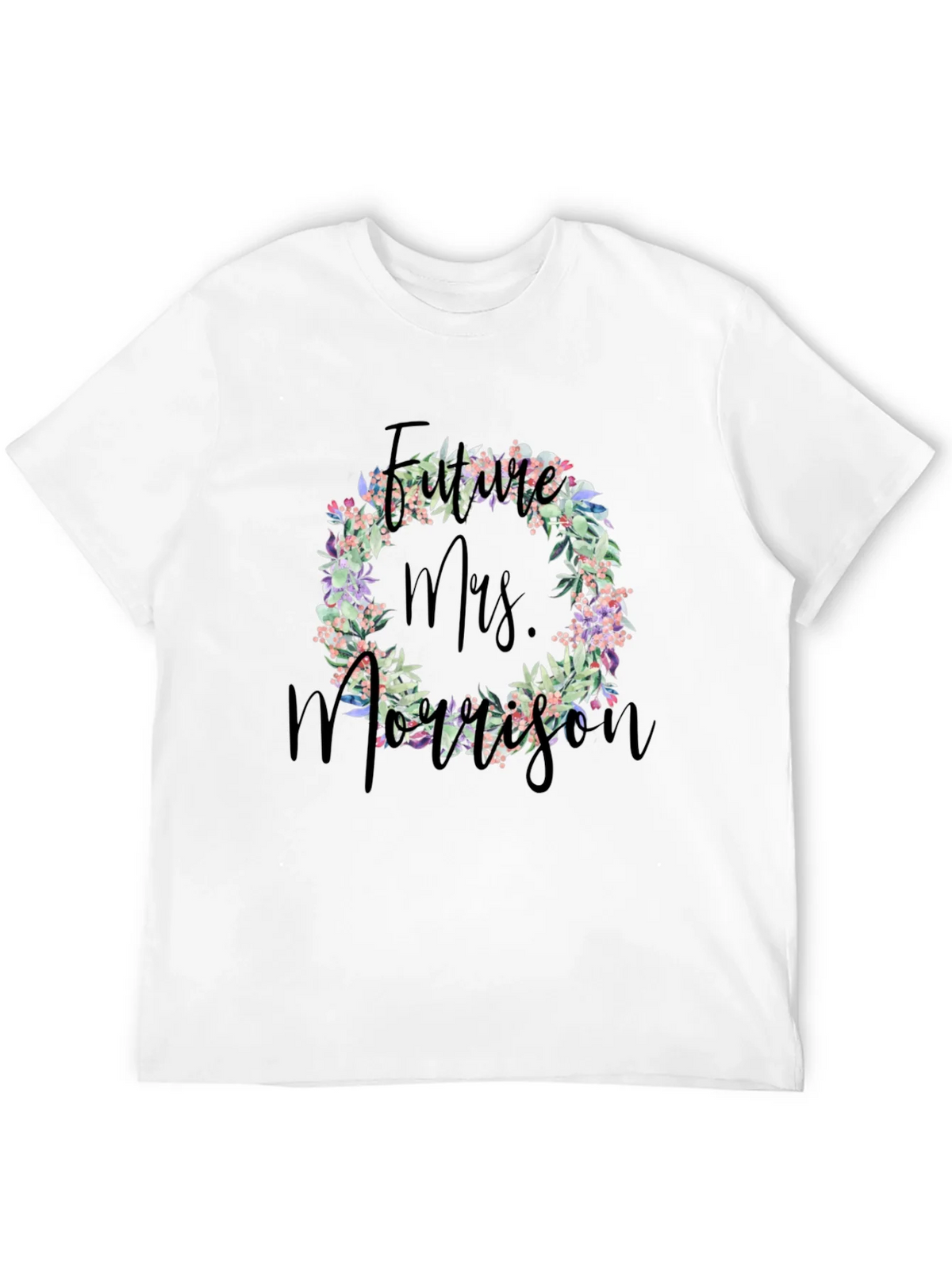Future Mrs. Morrison Floral Wreath Black T-Shirt product image 11
