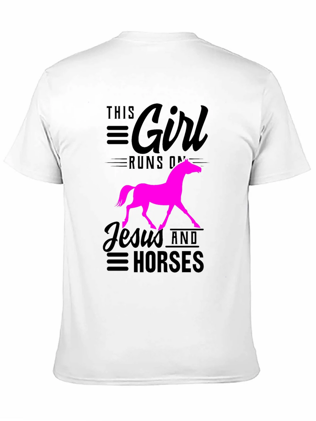 This Girl Runs on Jesus and Horses Black T-Shirt product image 10