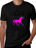 This Girl Runs on Jesus and Horses Black T-Shirt product image 1