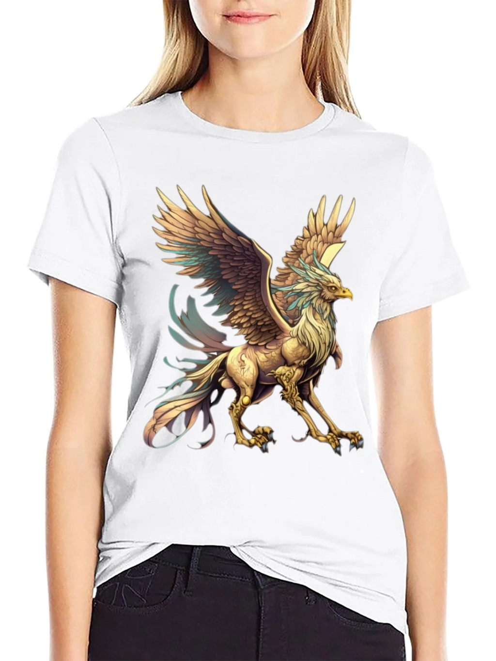 Mythical Griffin Graphic Tee - Black Cotton T-Shirt product image 8