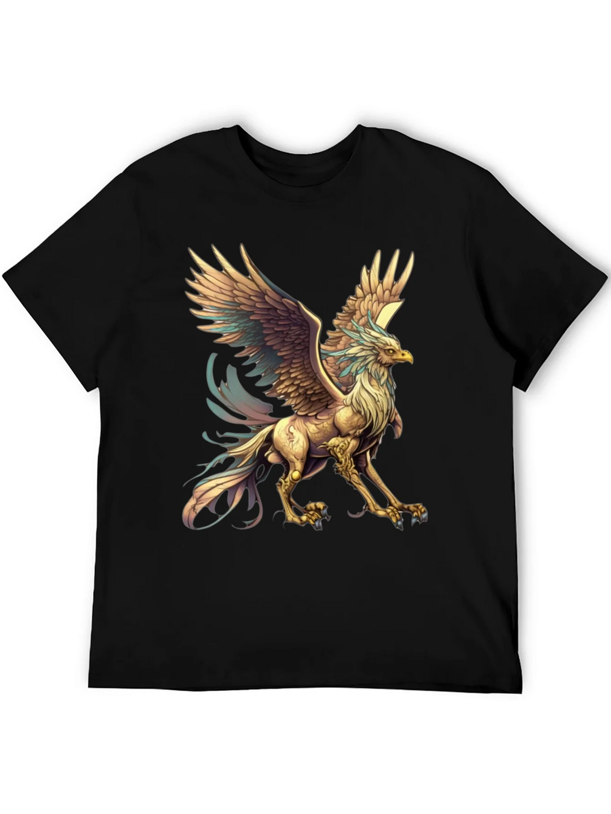 Mythical Griffin Graphic Tee - Black Cotton T-Shirt product image 5