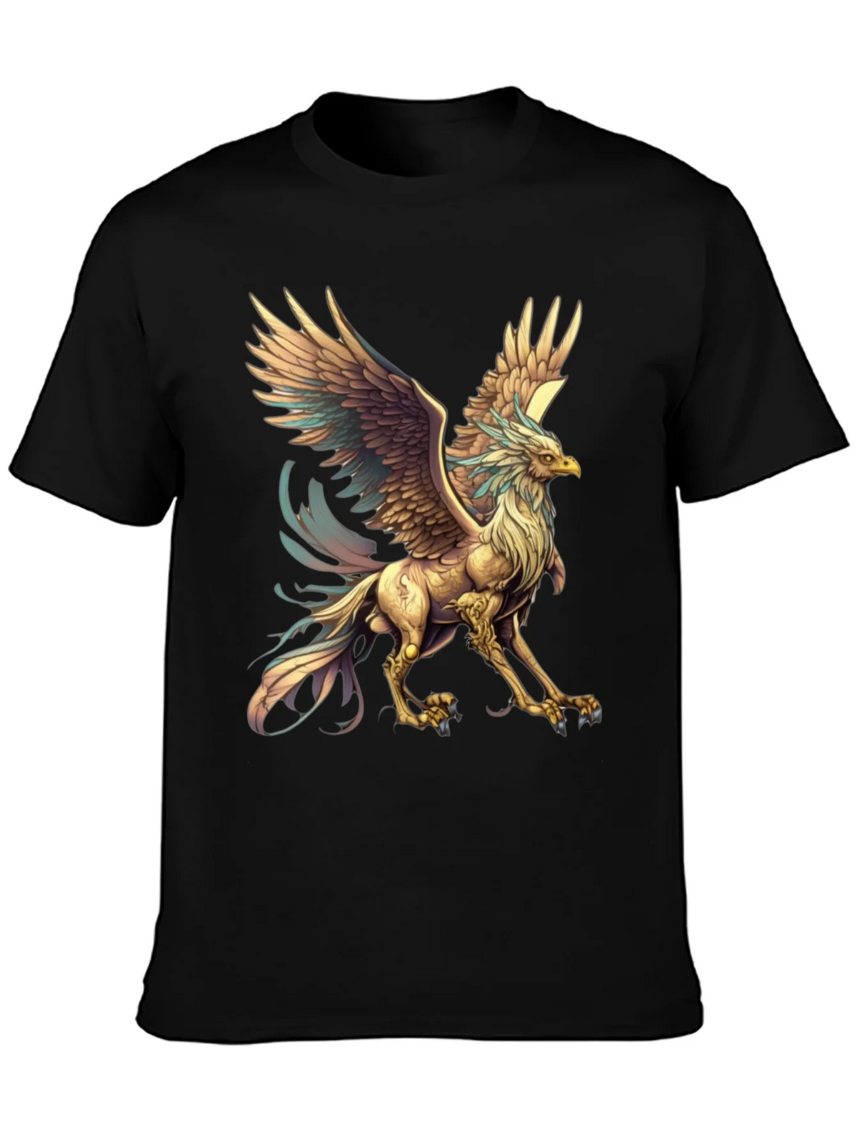 Mythical Griffin Graphic Tee - Black Cotton T-Shirt product image 3
