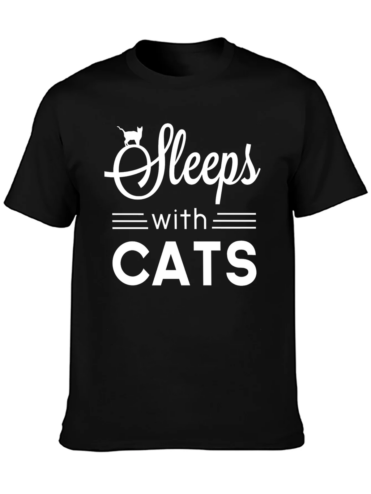 Sleeps With Cats T-Shirt Funny Cat Lover Tee product image 3