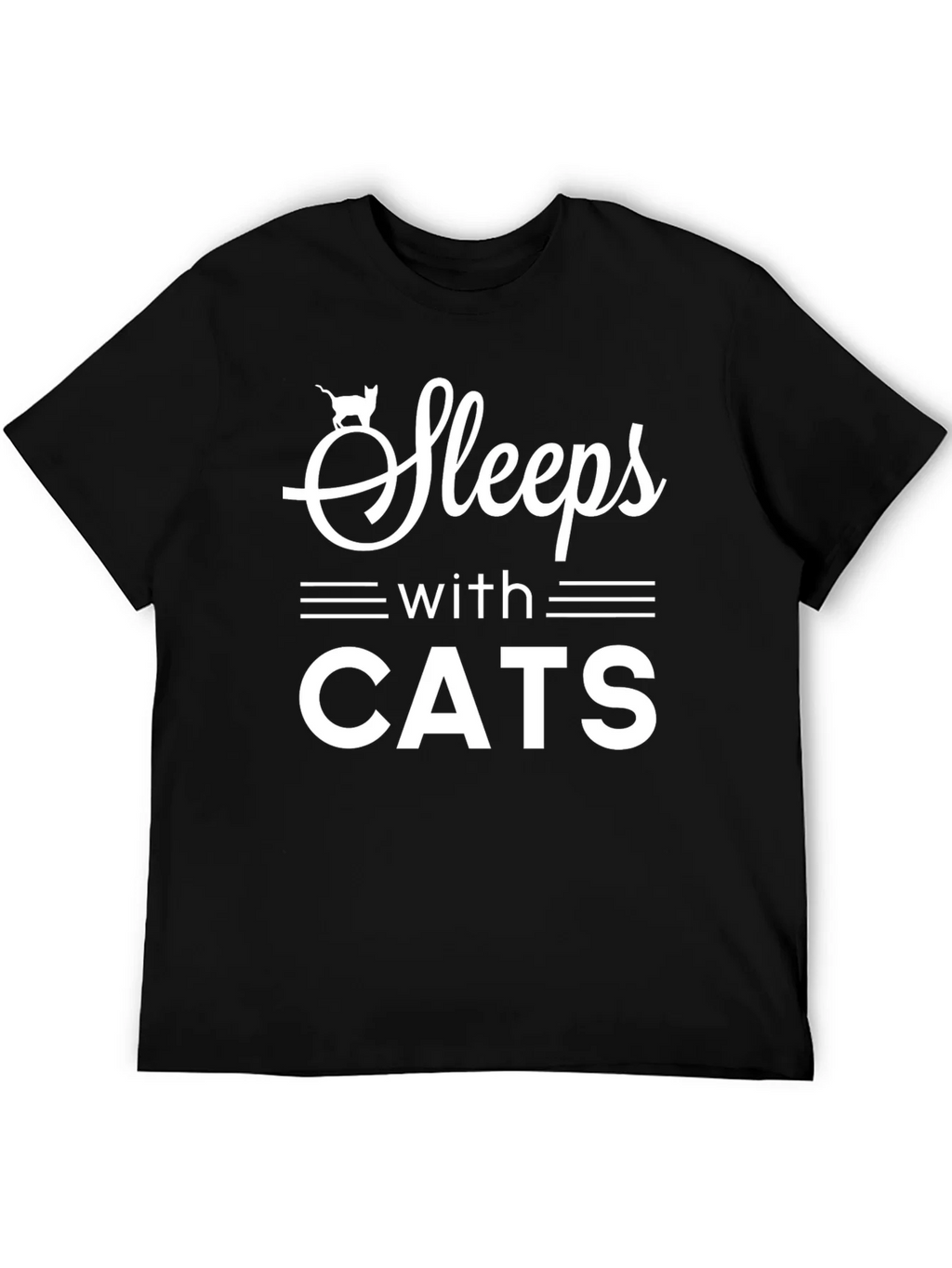 Sleeps With Cats T-Shirt Funny Cat Lover Tee product image 5