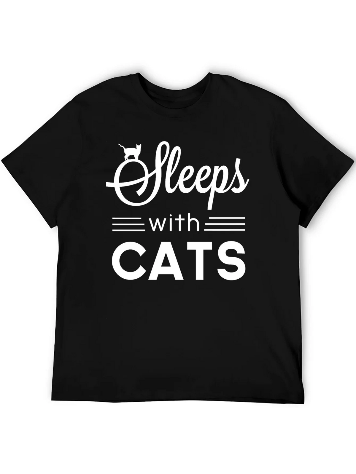 Sleeps With Cats T-Shirt Funny Cat Lover Tee product image 5