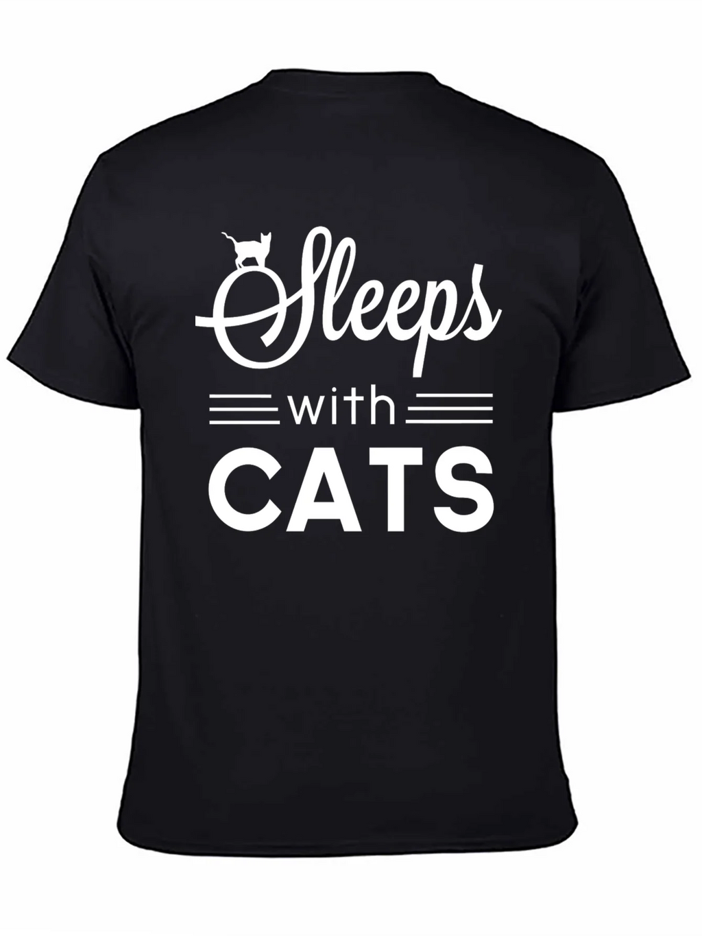 Sleeps With Cats T-Shirt Funny Cat Lover Tee product image 4