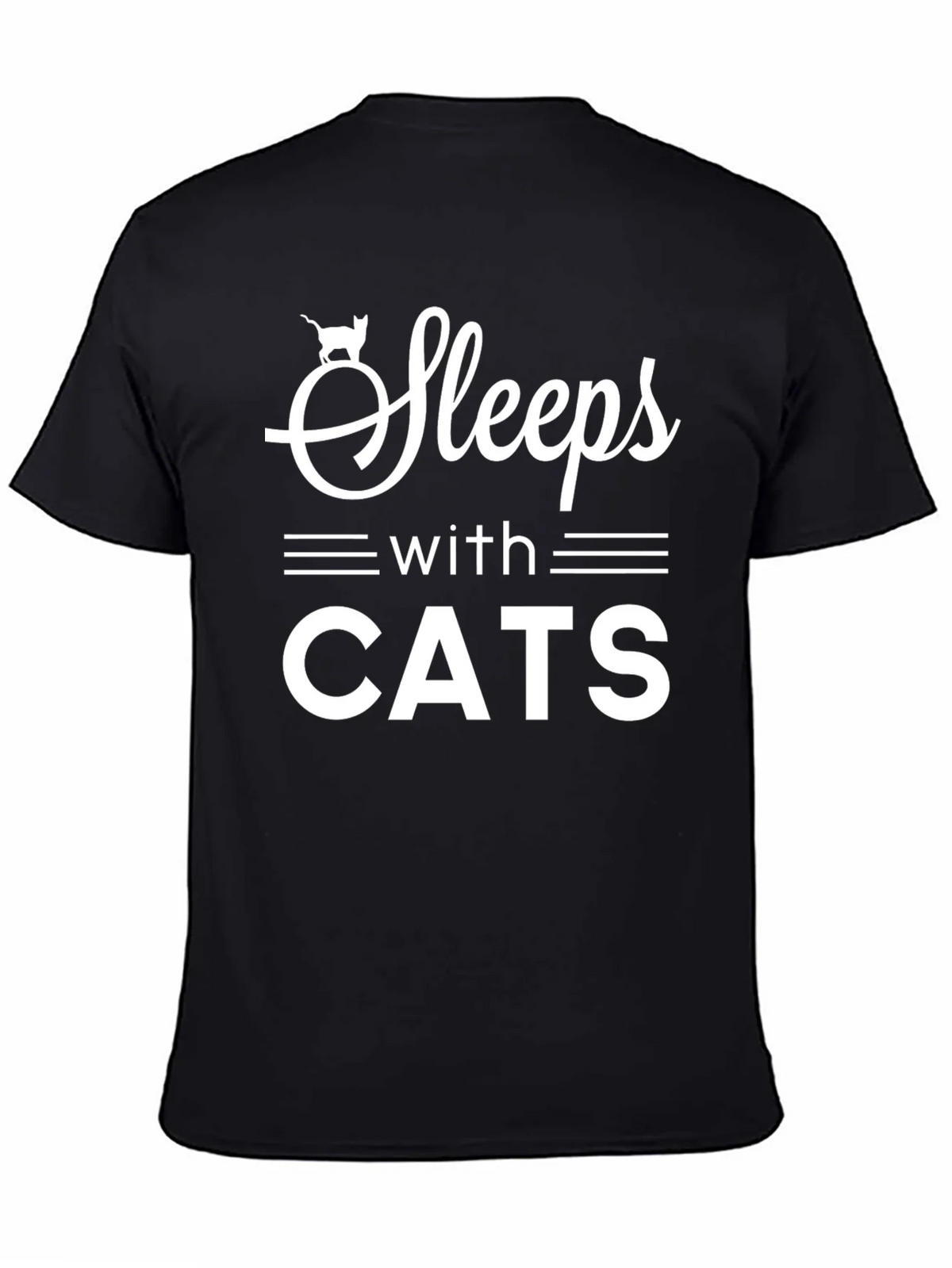 Sleeps With Cats T-Shirt Funny Cat Lover Tee product image 4