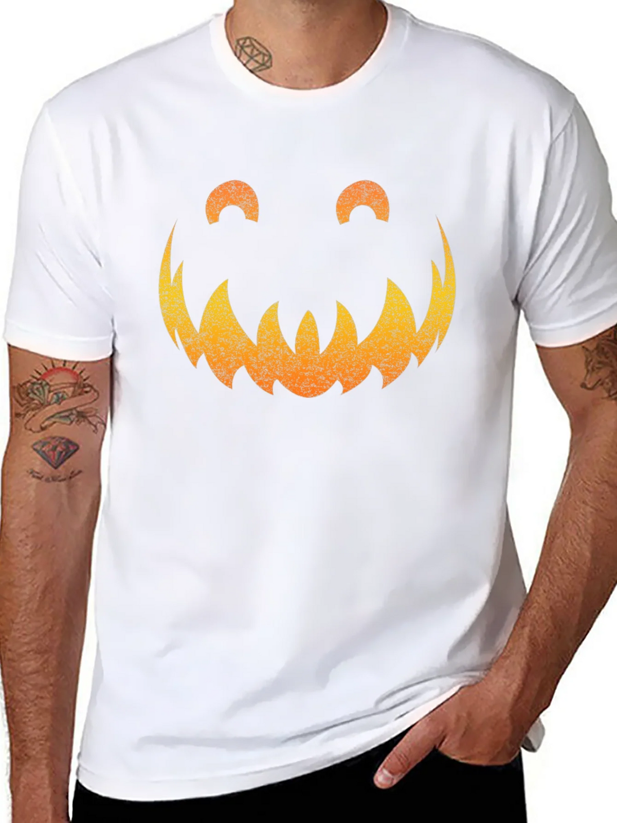 Spooky Pumpkin Face Graphic Tee - Halloween Shirt product image 7