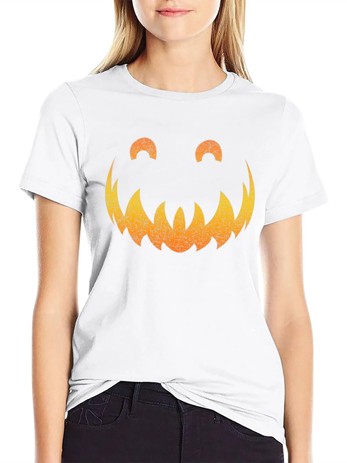 Spooky Pumpkin Face Graphic Tee - Halloween Shirt product image 8