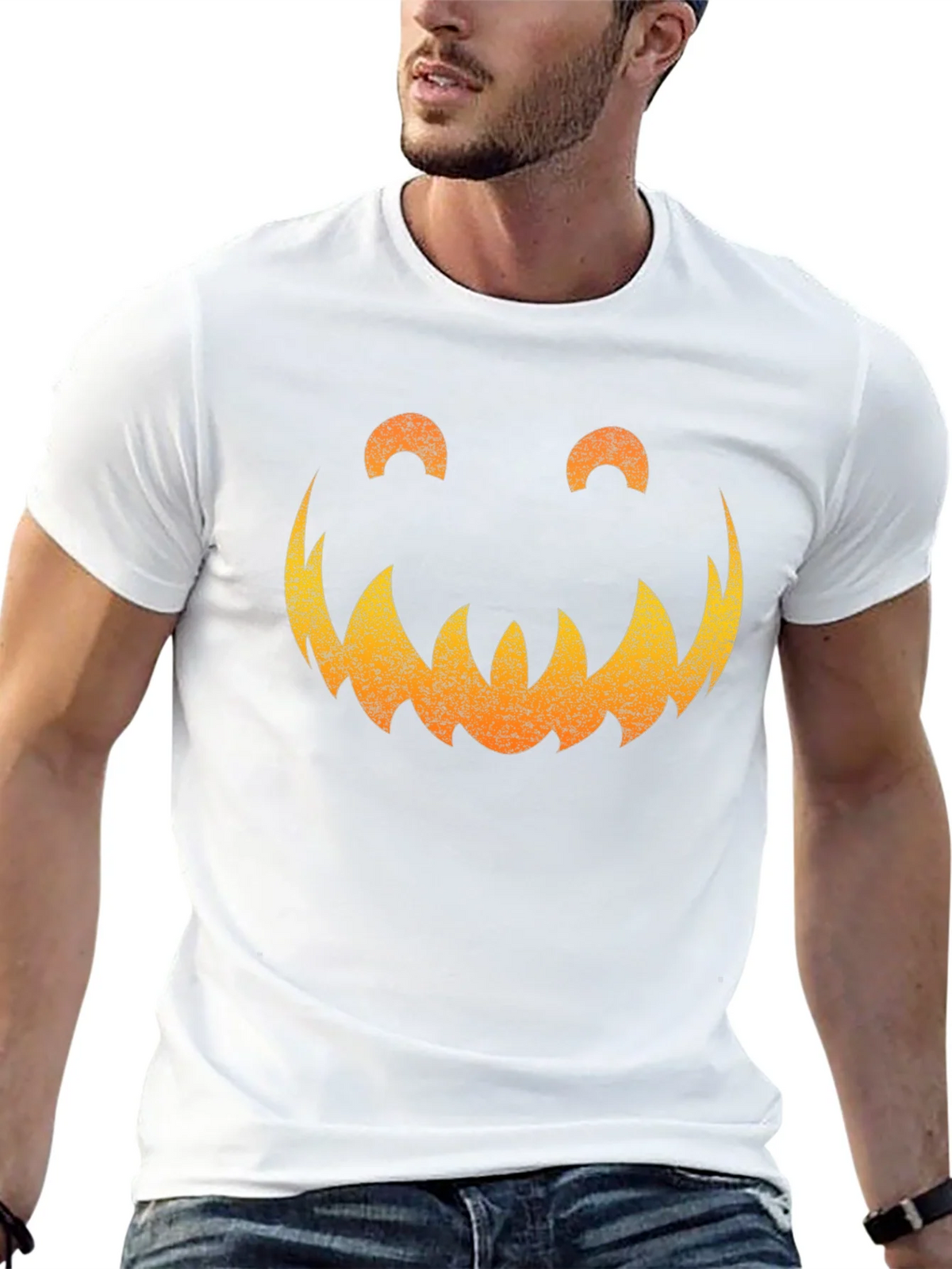 Spooky Pumpkin Face Graphic Tee - Halloween Shirt product image 12