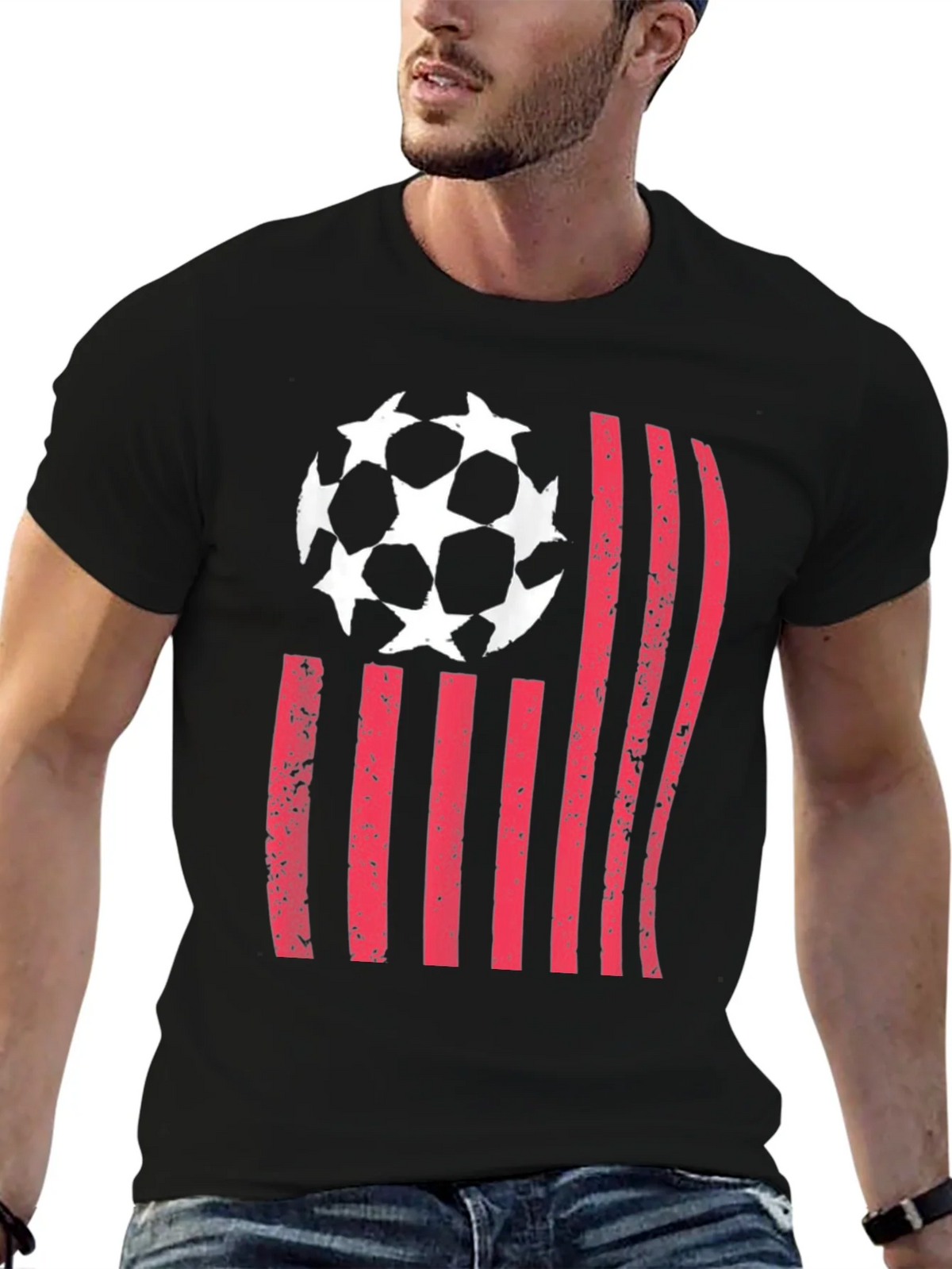Soccer USA Flag Graphic T-Shirt product image 6