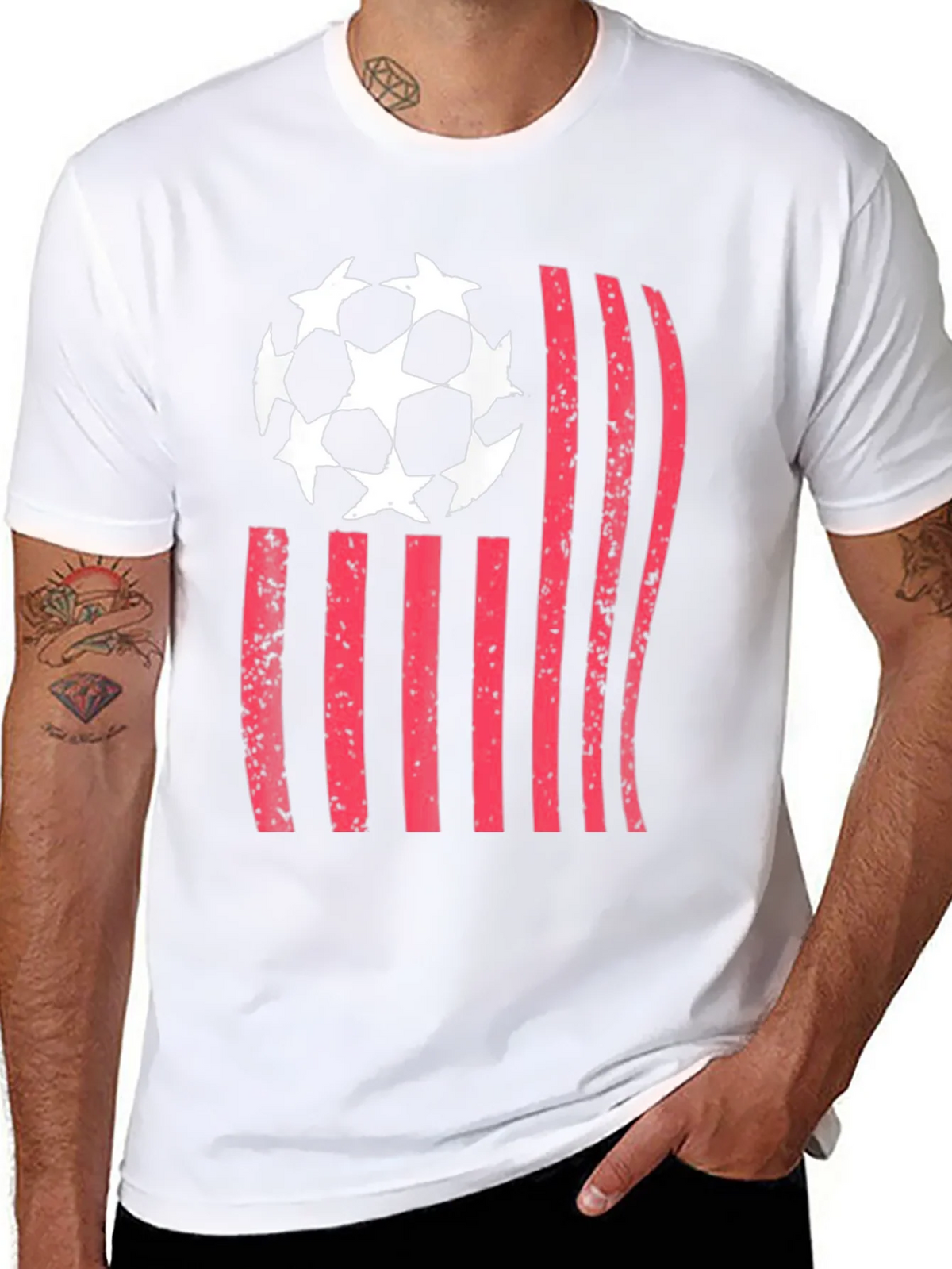 Soccer USA Flag Graphic T-Shirt product image 7