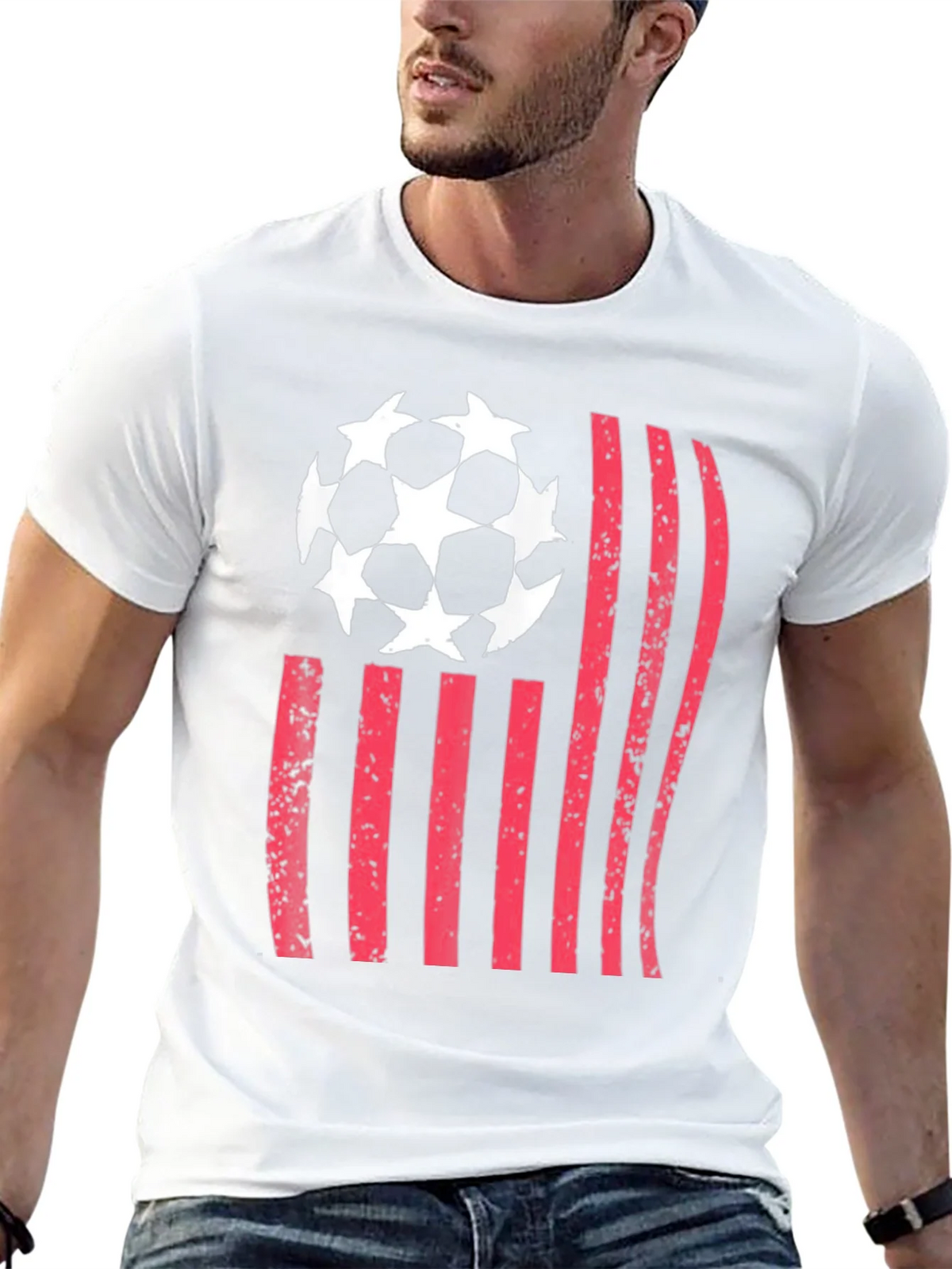 Soccer USA Flag Graphic T-Shirt product image 12