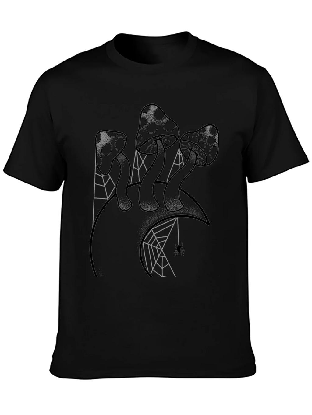 Mushroom and Spiderweb Graphic Tee - Black product image 3