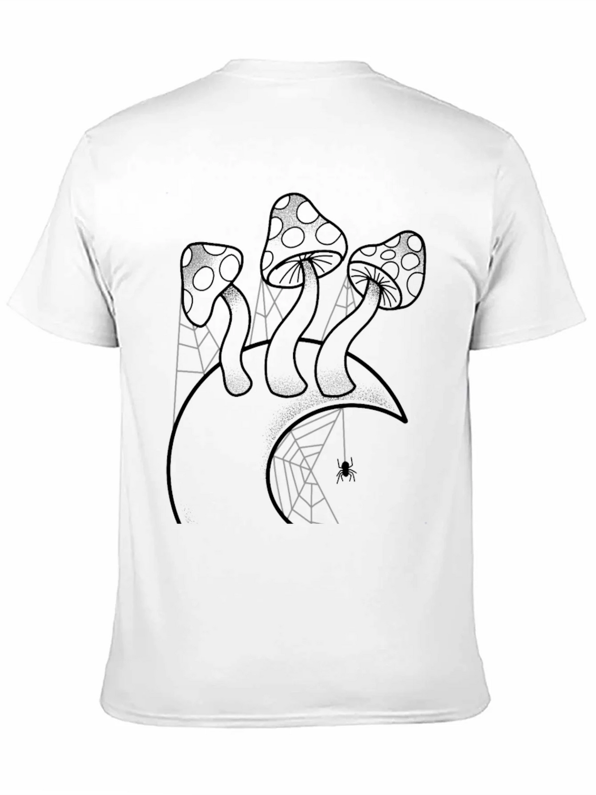 Mushroom and Spiderweb Graphic Tee - Black product image 10