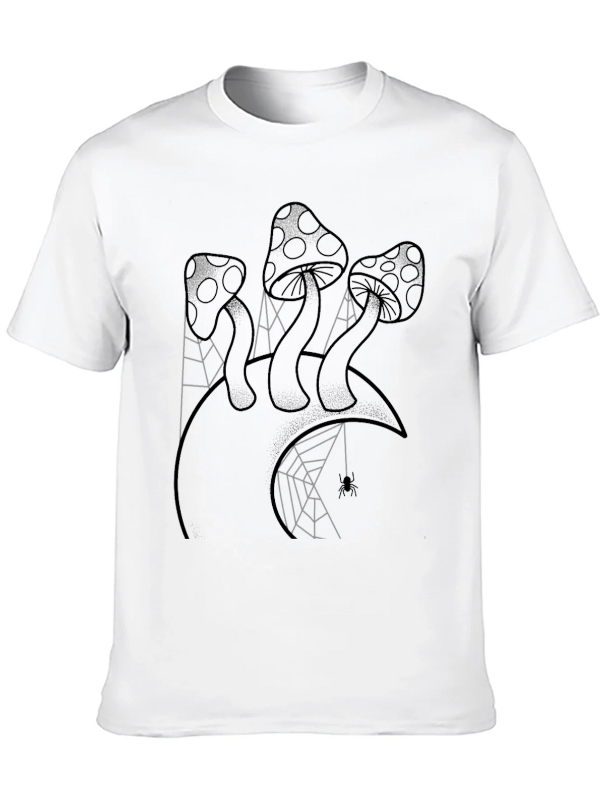 Mushroom and Spiderweb Graphic Tee - Black product image 9