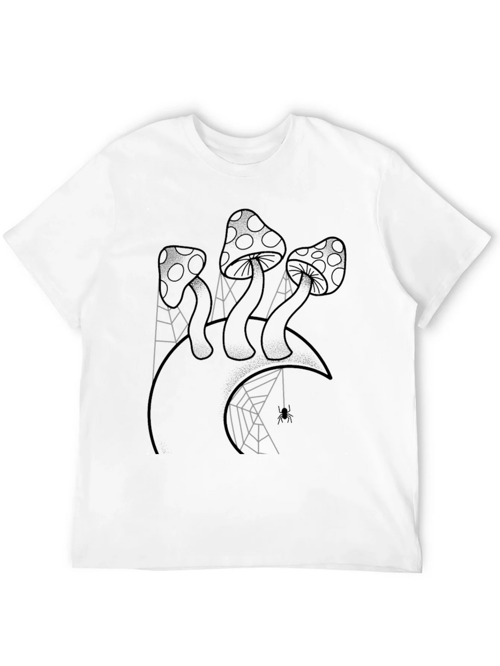 Mushroom and Spiderweb Graphic Tee - Black product image 11
