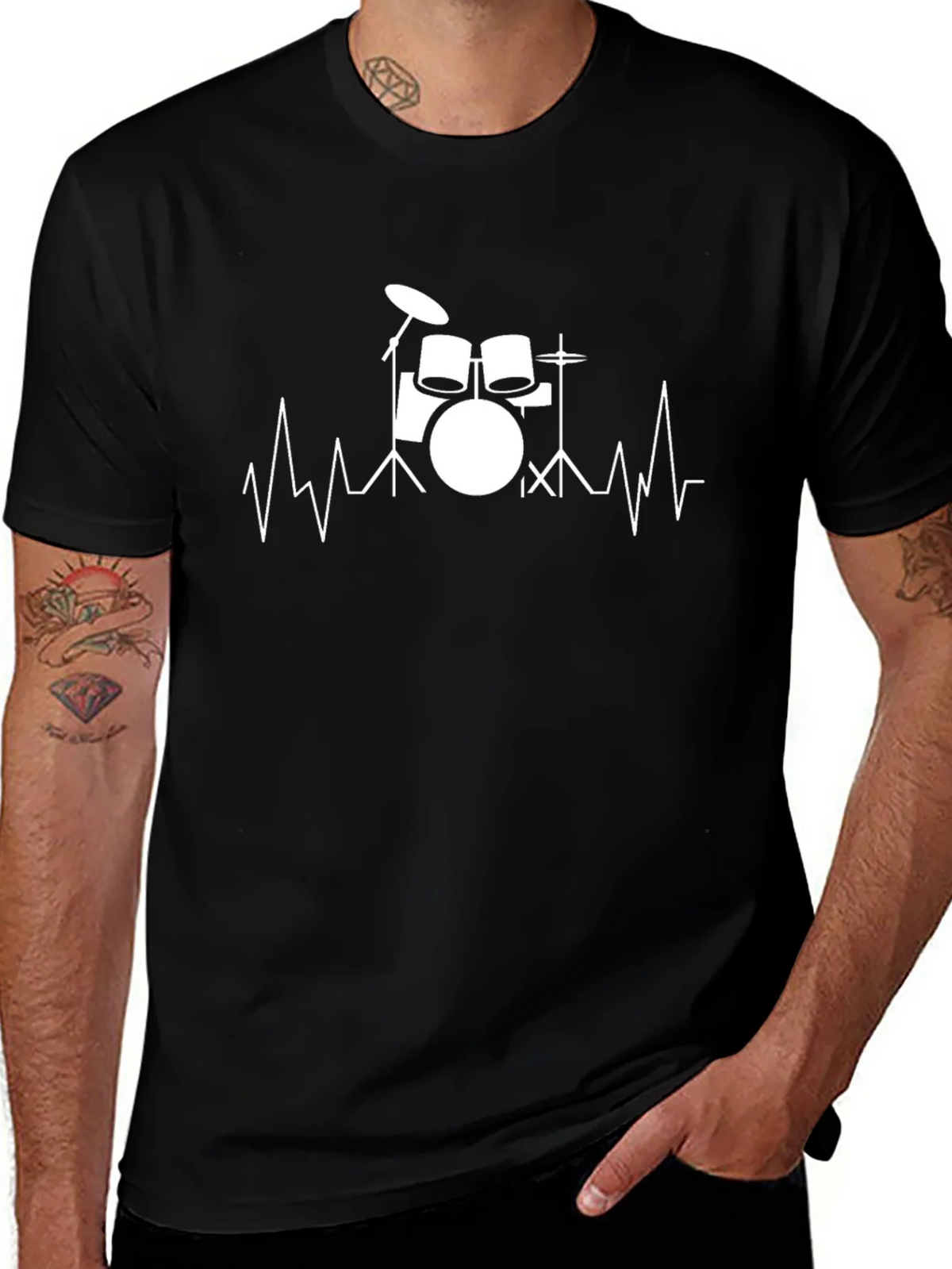 Drum Heartbeat T-Shirt - Music Lover Tee product image 1