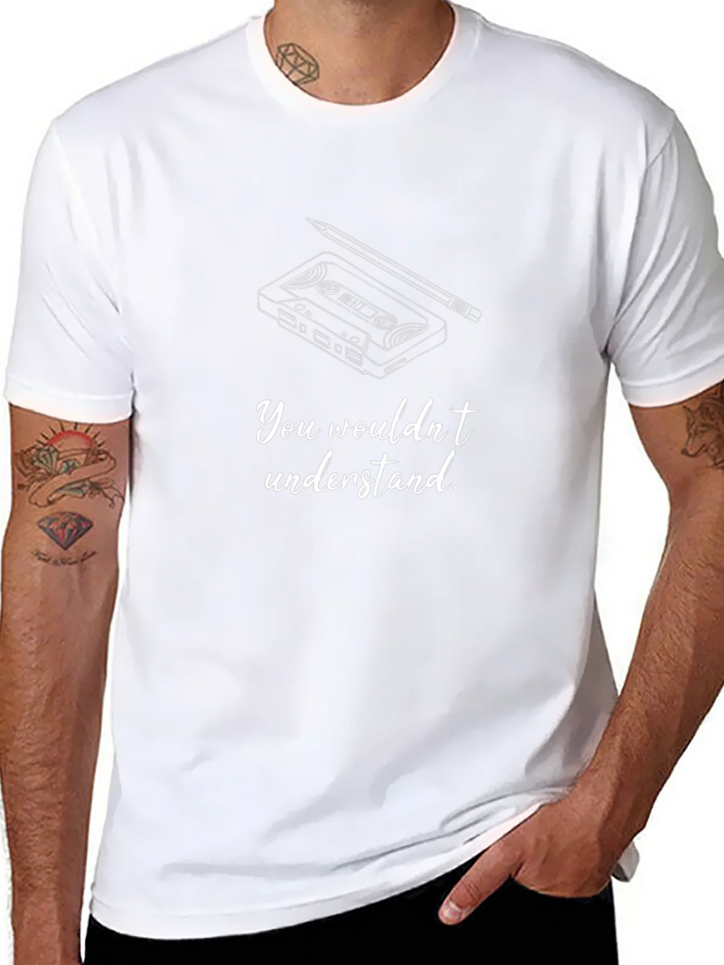 Cassette Tape & Pencil Graphic Tee - You Wouldnt Understand product image 7