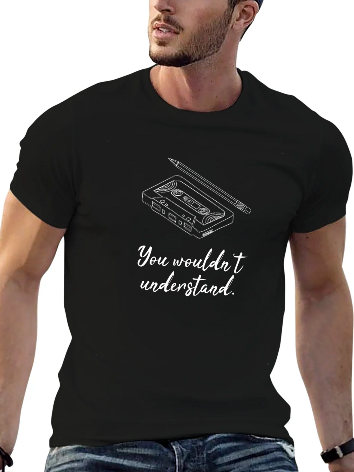Cassette Tape & Pencil Graphic Tee - You Wouldnt Understand product image 6