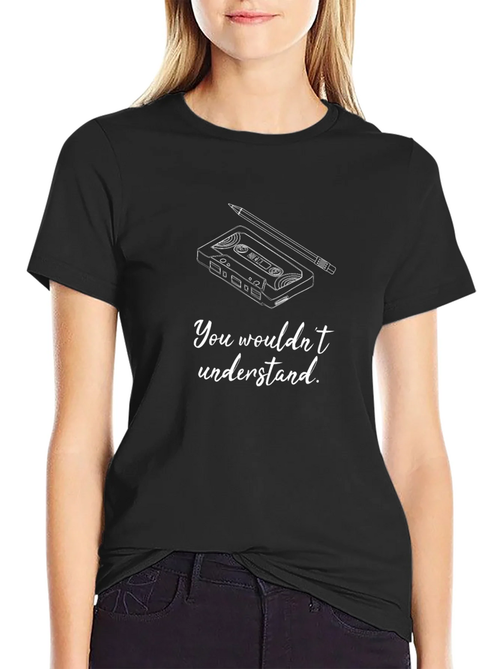 Cassette Tape & Pencil Graphic Tee - You Wouldnt Understand product image 2
