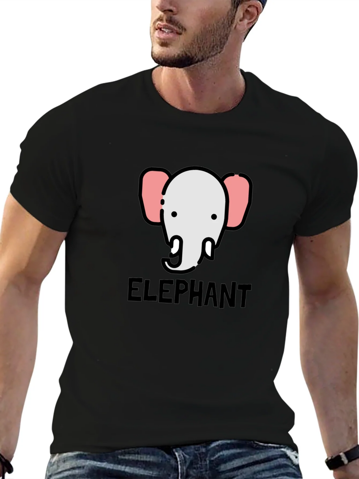 Elephant Graphic Tee - Black Cotton T-Shirt product image 6