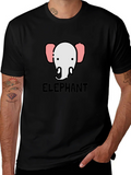 Elephant Graphic Tee - Black Cotton T-Shirt product image 1
