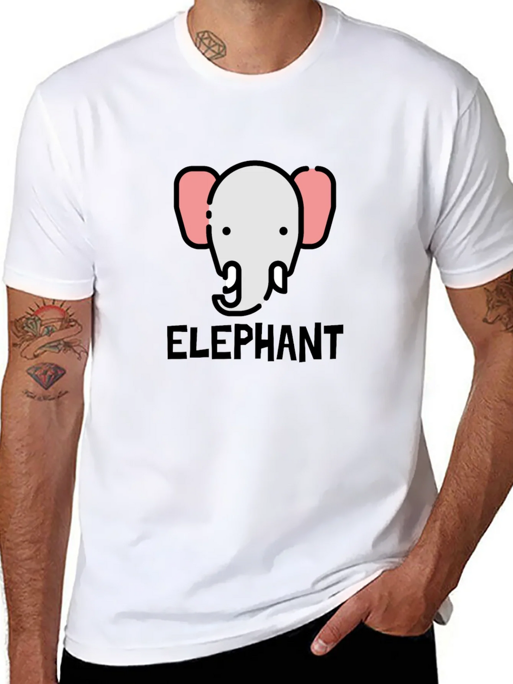 Elephant Graphic Tee - Black Cotton T-Shirt product image 7